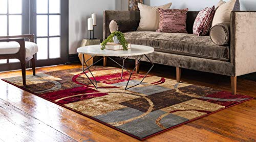 Unique Loom 5'3 x 8' Rectangular Modern Abstract Area Rug Multi/Beige