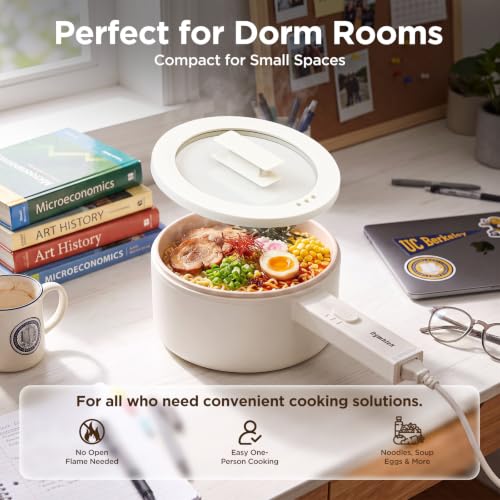 2L Electric Hot Pot Non-Stick Cooking Pan - Compact White Multi-Functional Appliance