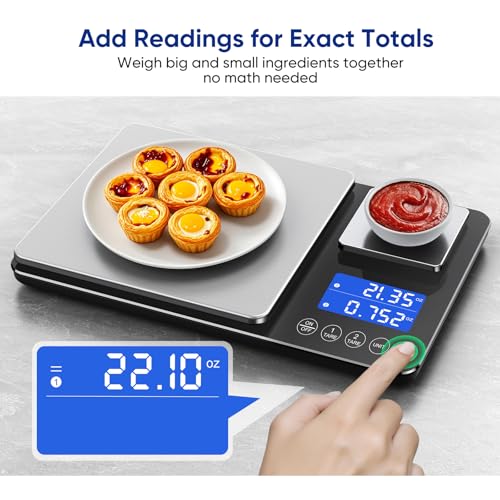 Dual Platform Food Kitchen Scale with 0.01g/0.001oz High Precision,