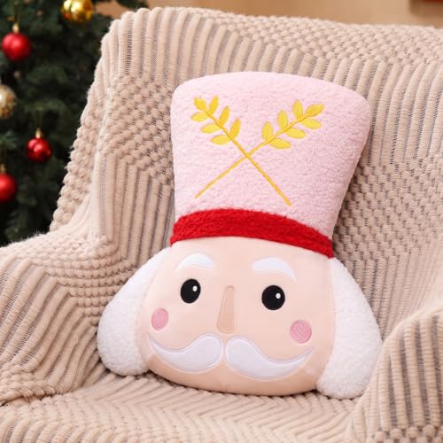Pink Nutcracker Throw Pillow by Chunful – Christmas Decor 14.5 x 13 in