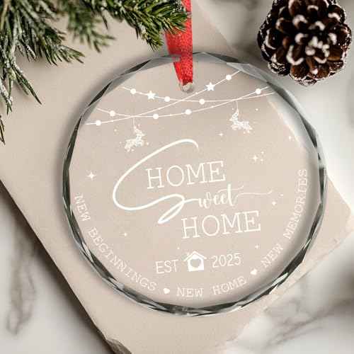 BSQUIELE Christmas House Warming Gifts for New Home 2025 - Sweet Home Ornament - First Christmas in Our New House Ornament - Housewarming Gift for Newlywed, Married, Engaged, Couple, Mr, Mrs