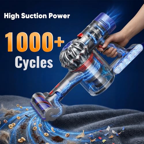 Apexilyfe V8-9.0Ah Battery Replacement for Dyson V8 Series with 9000mAh Capacity, Includes 2 Filters & 3 Screws