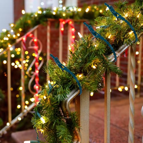 Jeyeou 50pcs Christmas Garland Ties 40cm Nylon Adjustable Wreath Hanger