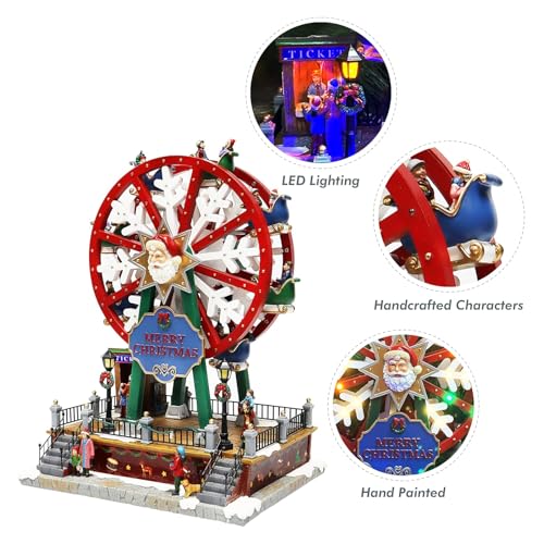 Moments in Time Christmas Village Ferris Wheel - Animated LED Musical Decor