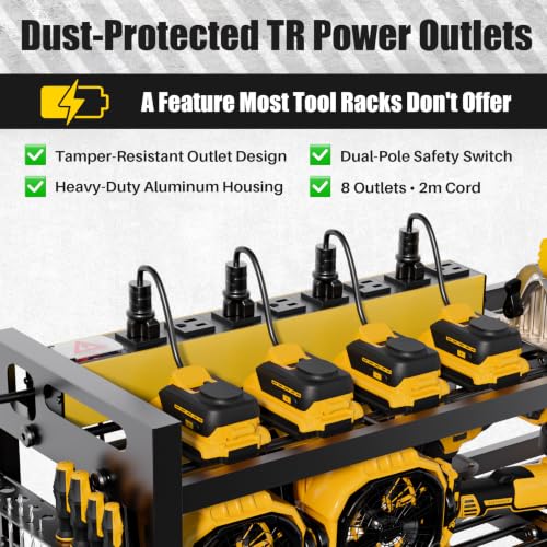 49'' Power Tool Wall Organizer with Charging Station - Heavy-Duty, 30+ Tool Storage