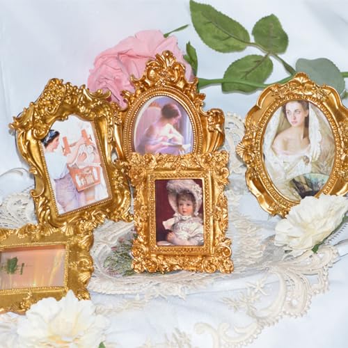 Vintage Resin Picture Frame 40 Pcs Mini Gold Photo