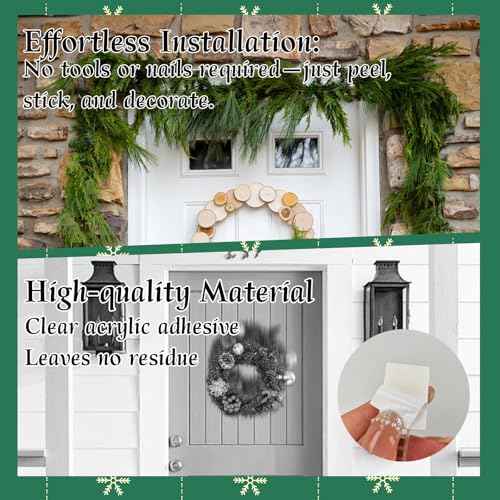 60 Pcs Adjustable Christmas Garland Hangers, Garland Hangers for Front Door, Mantle, Fireplace, Window, Wreaths, and Stocking Decorations