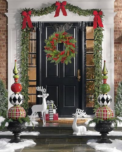 20 inch Christmas Wreath, Wreath for Front Door Wreaths with Red
