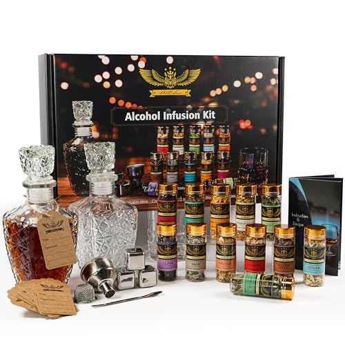 DIY Alcohol Infusion Kit for Whiskey, Gin, Vodka & Rum - Natural Flavors, Gift Set