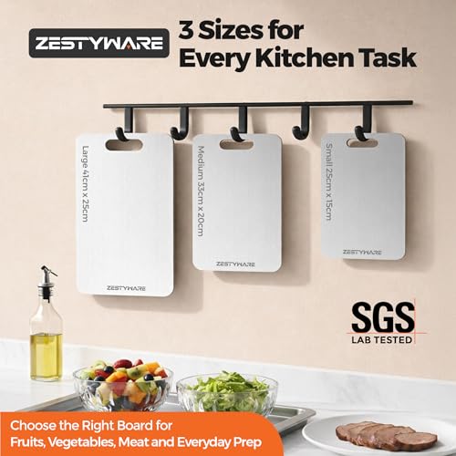 Titanium Cutting Board Set of 3 - Double-Sided Non-Toxic Food Prep Boards