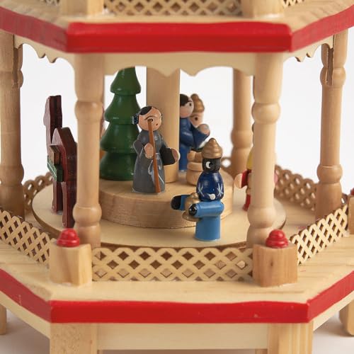 German Wooden Christmas Pyramid with Nativity Scene - 17.5 Inches