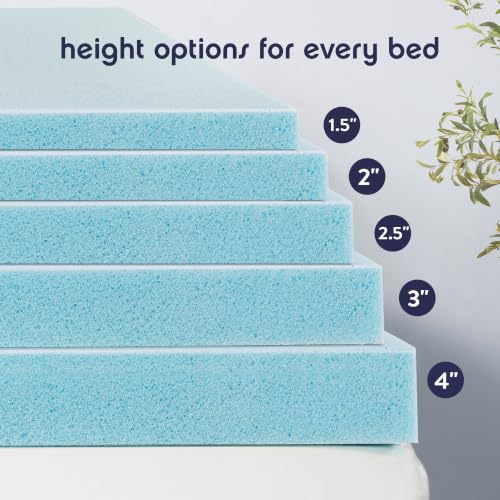 Full 2-Inch Ventilated Gel Memory Foam Mattress Topper - Cooling & Support