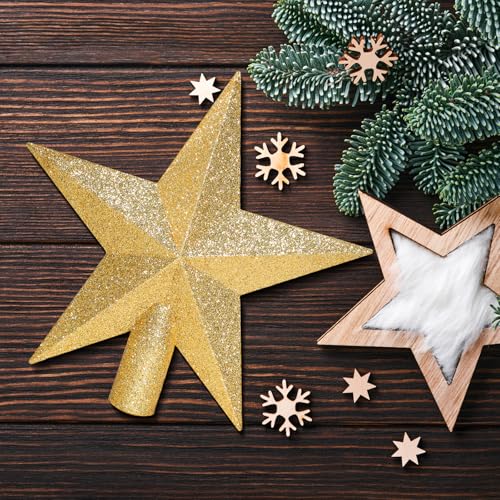 Annecy Glitter Star Tree Topper - Shatterproof Christmas Tree Decoration (Gold)