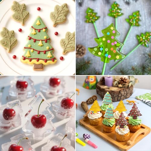 2 Pcs Christmas Tree Silicone Molds – 6 Cavities, Food-Grade Bakeware (Light Green)