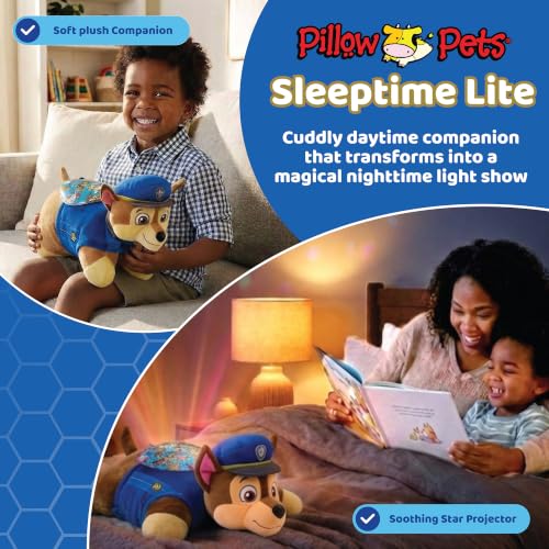 Pillow Pets Paw Patrol Chase Night Light Plush Toy - 11 Inch