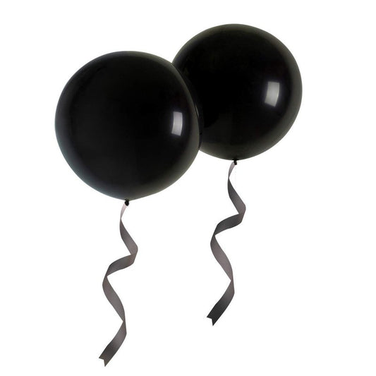 OUPKING 24 Inch Giant Round Balloons 10 Packs Black Latex Balloons for Photo Shoot Wedding Baby Shower Birthday Party Decorations