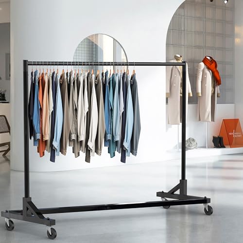 Black Industrial Garment Rack 63" W Heavy-Duty Steel Clothing Organizer