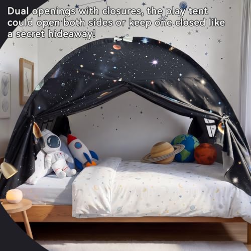 Large Galaxy Toddler Bed Canopy Tent for Full Mattress – Kids Indoor Privacy Sleep Tent