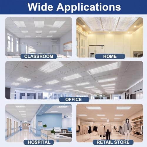 Pushglossy 6 Pack 22.5x46.5 Inch Clear Fluorescent Light Diffuser Panels, Impact-Resistant