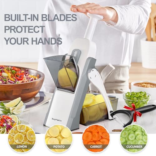 SupMaKin Safe Mandoline Slicer for Kitchen,Adjustable Potato 1-8 mm