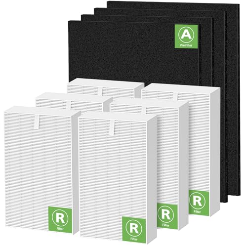 ISINLIVE 6 Pack HPA300 Filter Replacement for Honeywell Air Purifier HPA300 Series (Includes 4 Carbon & 6 HEPA Filters) - Compatible with HPA300, HPA304, HPA3300