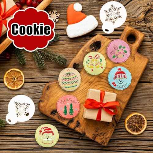 Partywind 20 PCS Christmas Stencils for Painting, Reusable Stencils for Merry Christmas Decorations Ornaments, Santa Snowflake Painting Templates, Xmas Holiday Party Supplies