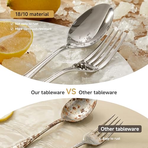 12-Piece Dinner Fork Set - 8-Inch Teardrop Stainless Steel Cutlery - Variation of THIS listing
