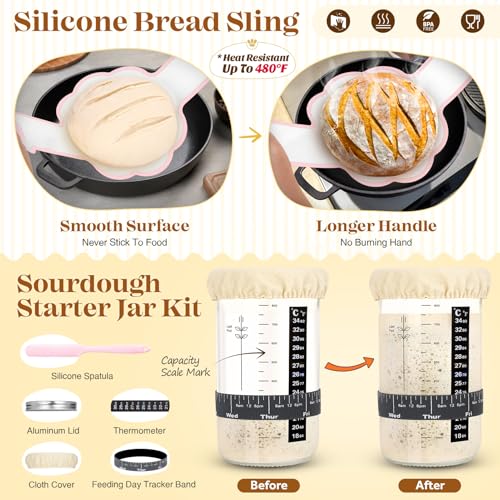 Sourdough Starter Kit with Proofing Baskets & Baking Tools - Complete Set