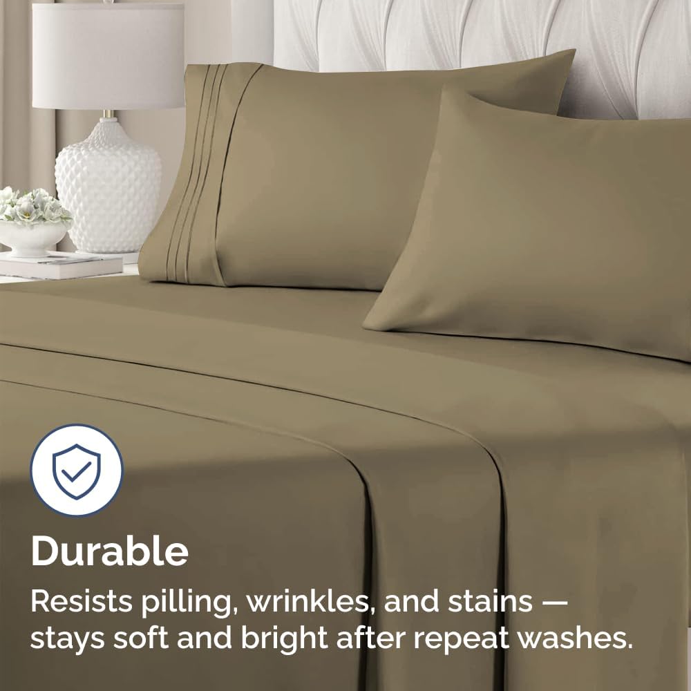 King Standard Pillow Cases by [Brand Name] - Ultra-Soft Hotel Quality Covers | Fade-Free & Wrinkle-Resistant - 2 Piece Set in Khaki