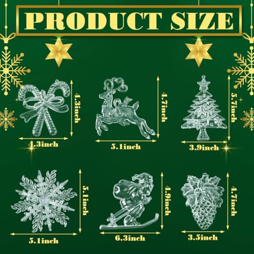 Bencailor 36 Pcs Acrylic Christmas Ornaments Set - Festive Holiday Decorations