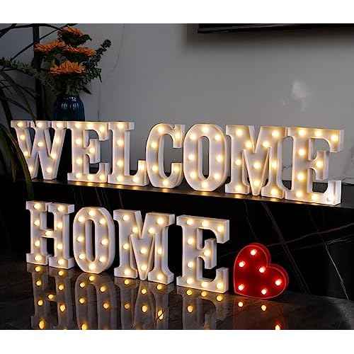Small Led Marquee Letters, Light Up Letters, 8.58 Inch Led Letter Lights, Battery Powered Lighted Sign for Table, Party, Birthday, Christmas Decor (Letter E)