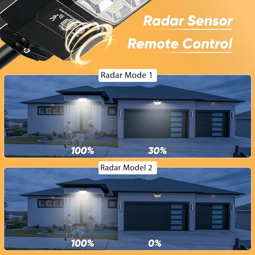 Solar Street Light Outdoor Waterproof Flood Light with Remote - 6P Variation