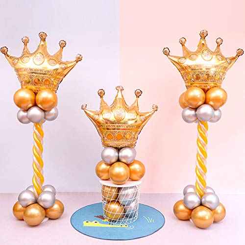 MYUBWTF 6 Pieces 23 inch Large Gold Crown Balloons, Giant Foil Cap Balloon, Aluminum Foil Helium Balloons for Birthday Wedding Party Decorations Anniversary Party Halloween Christmas (23-inch)
