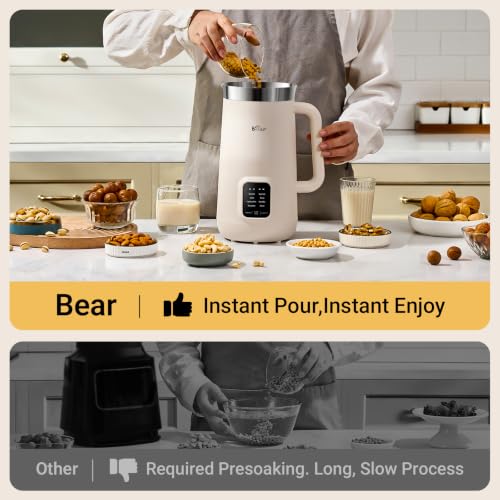 Bear 8-in-1 Nut Milk Maker - 40oz Soy, Almond, Oat Milk & Juice Machine