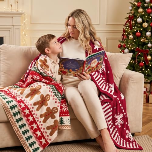 BEDELITE Red Snowflake Christmas Throw Blanket 50x60 - Throw(50"x60")