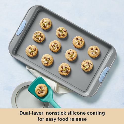 Pyrex 8-Piece Metal Bakeware Set with Silicone Handles - Cerulean - Variation of THIS listing