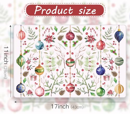 Christmas Placemats Set of 50 - Holiday Table Decor for Xmas Dinner