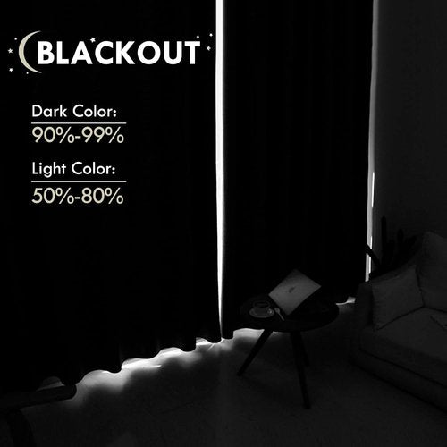 DWCN Blackout Curtains - Thermal Insulated & Noise Reducing | Black, 42x63 Inch, Set of 2 Panels