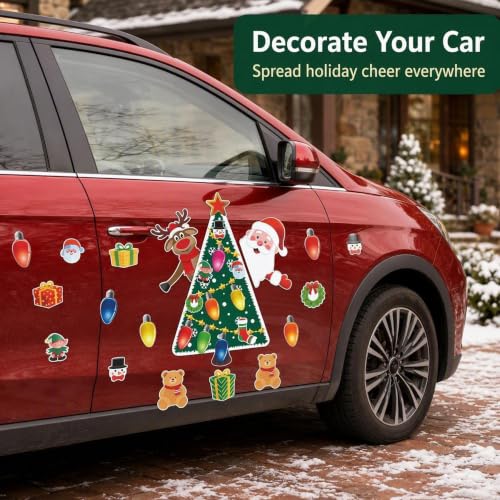 WABIWABI@HOME Xmas Tree-D Magnetic Refrigerator Set, 18-Piece Soft Magnets Reusable Holiday Decor