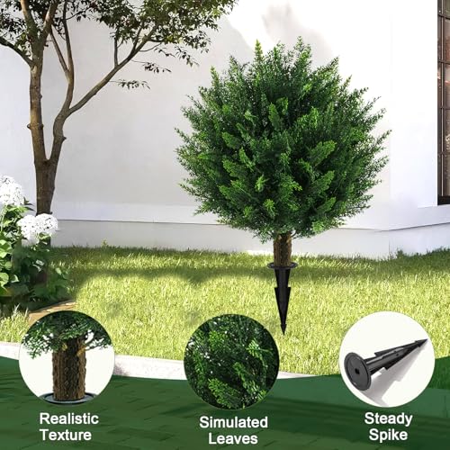 4PCS UV Resistant Fake Bushes Artificial Shrubs for Outdoors
