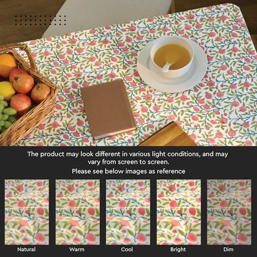 Encasa XO Pink 108" x 60" Block Print Tablecloth for 9 ft Rectangular Tables
