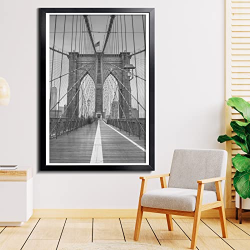 Black 30x42 Poster Frame - Gallery Style with Plexiglass, Horizontal & Vertical Display