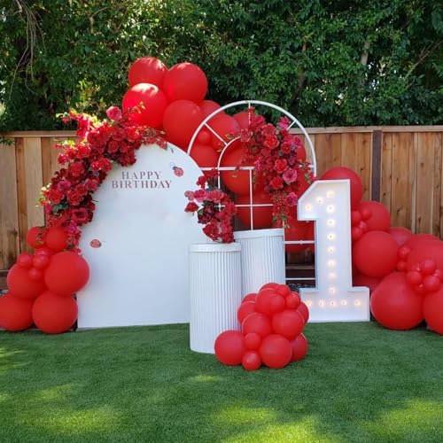Red Balloons Garland Arch kit, 114pcs Red Latex Balloon with Different Sizes for Birthday, Graduation, Valentines, Christmas, Wedding Party Decorations