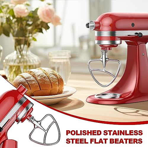GVODE Stainless Steel Flat Beater for KitchenAid 4.5-5 QT Stand Mixer
