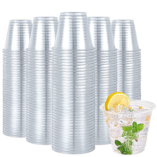 600 Pack 9 oz Clear Plastic Cups Disposable Reusable Tumblers for Party - Variation of 600 / 600pack-9oz