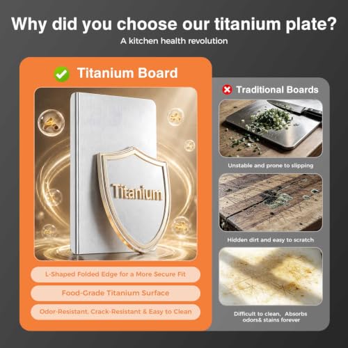 Titanium Cutting Board with Cutting Mat - 24 x 16 Inch Non-Slip Kitchen Chopping Surface