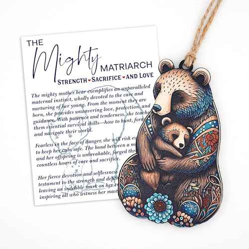Mama Bear for mom, Mothers Mama Bear Cards with Hanging Ornament, Gifts for Grandmother,Aunt,Nonna, for Daughter,Grandma,Wife (Scand)