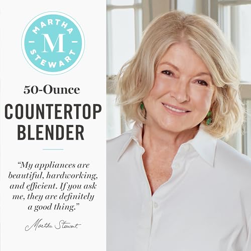 Martha Stewart Linen Cream 50oz Countertop Blender with 3 Speeds & 5 Presets
