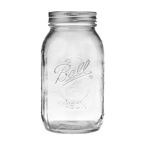 Ball Regular Mouth Glass Mason Jars with Lids and Bands, Used for Canning, Pickling, Juice, Jam, Jelly, Quart Size 32 Ounce (Pack of 3)