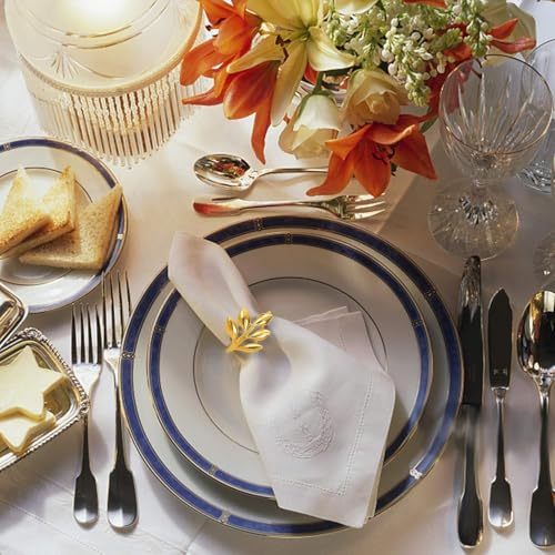 Ye Zi-Gold Leaf Napkin Rings Set of 100 for Thanksgiving & Special Events